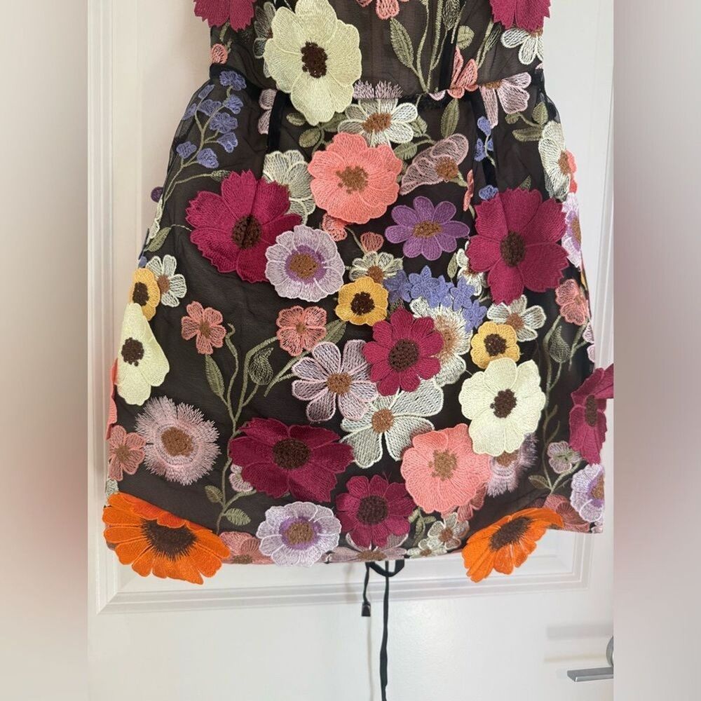 NWOT BRONX AND BANCO Bouquet Maraya Mini Dress in Black Multi, szie L - Picture 5 of 16